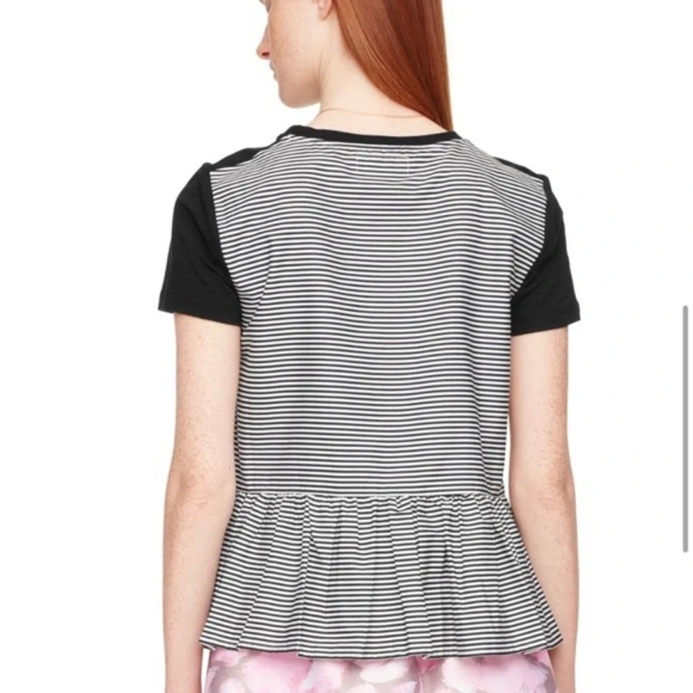 Kate Spade Broome Street Striped Peplum T-Shirt
